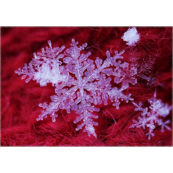 Dywan Vitaus Christmas Period Red Icy Snowflake, 50x80 cm