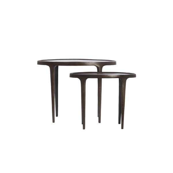 Metalowe okrągłe stoliki zestaw 2 szt. 33x70 cm Arica – Light & Living-image-1