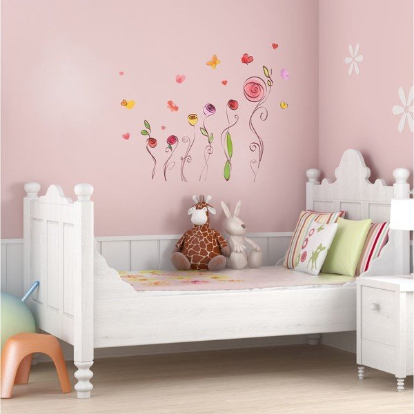 Zestaw naklejek Ambiance Roses And Butterflies Decals-image-1