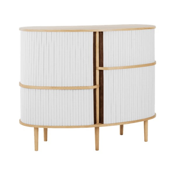 Szaro-naturalna szafka w dekorze dębu z drzwiami przesuwnymi 120x100x50 cm Audacious – UMAGE-image-1