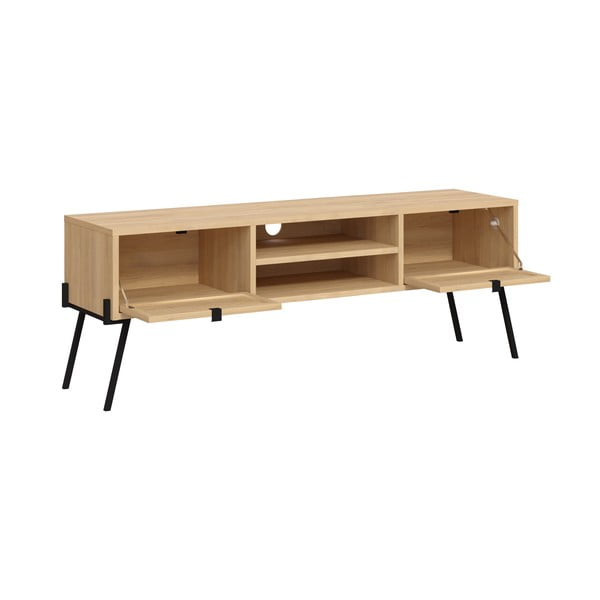 Szafka pod TV w dekorze dębu 140x51 cm Ecrin – Marckeric-image-3