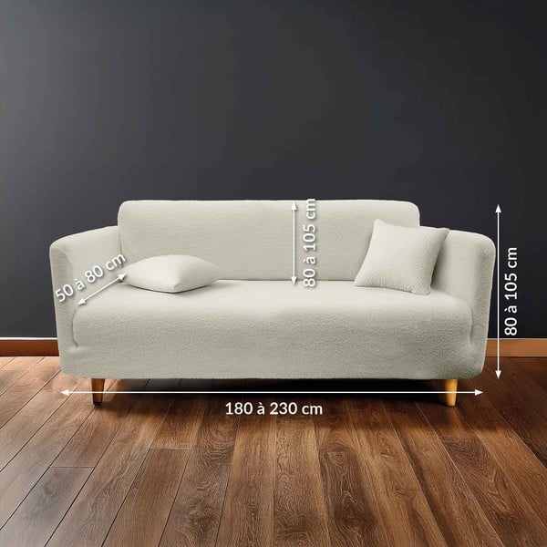 Kremowy elastyczny pokrowiec na sofę 3-osobowy Laina – douceur d'intérieur-image-2