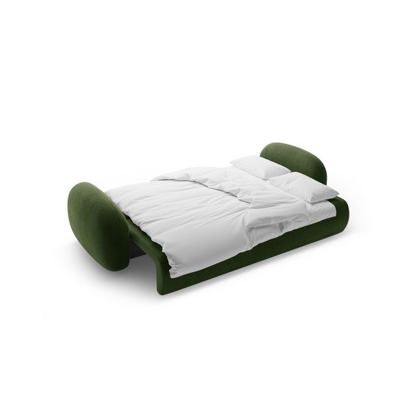 Zielona aksamitna rozkładana/ze schowkiem sofa 262 cm Tonale – Cosmopolitan Design-image-4