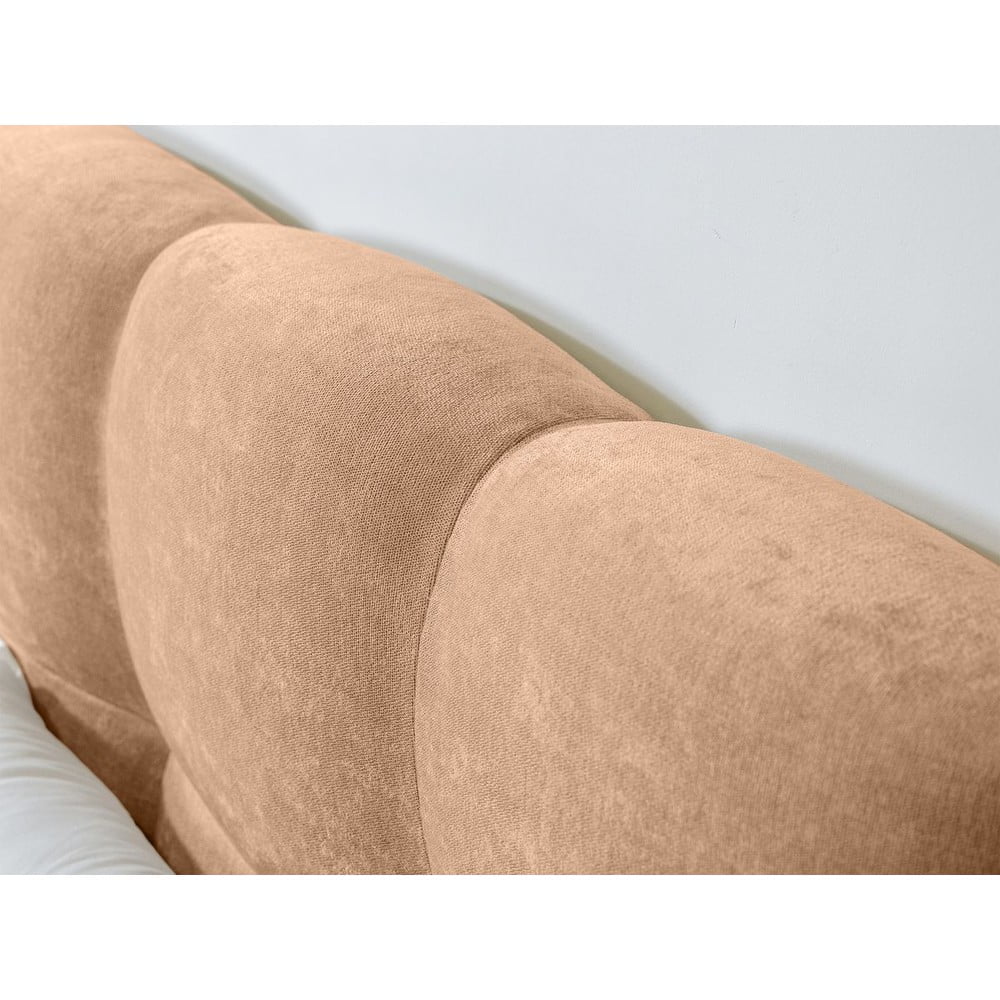 Jasnoróżowe tapicerowane łóżko dwuosobowe ze stelażem 160x200 cm Kumo – Bobochic Paris (zdjęcie 3)