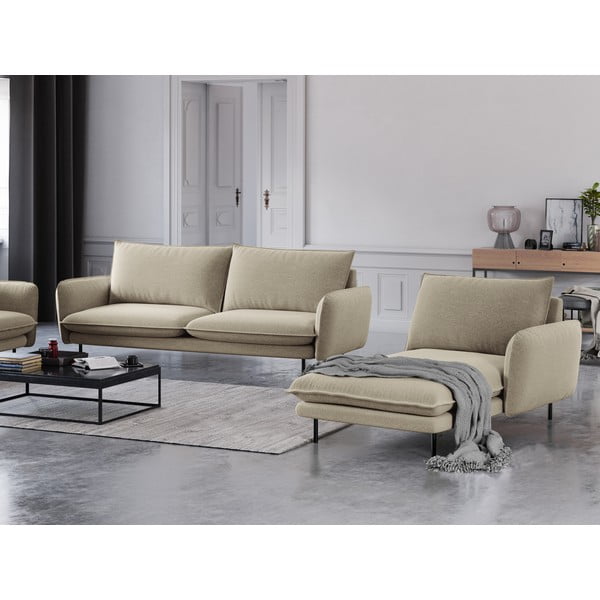 Beżowy szezlong Cosmopolitan Design Vienna, prawostronny-image-1