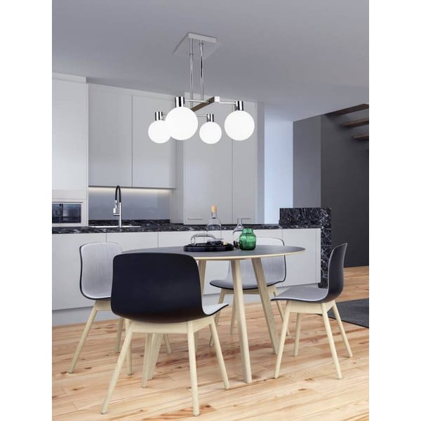 Lampa wisząca w kolorze srebra ze szklanym kloszem 38x35 cm Maldus – Candellux Lighting-image-1
