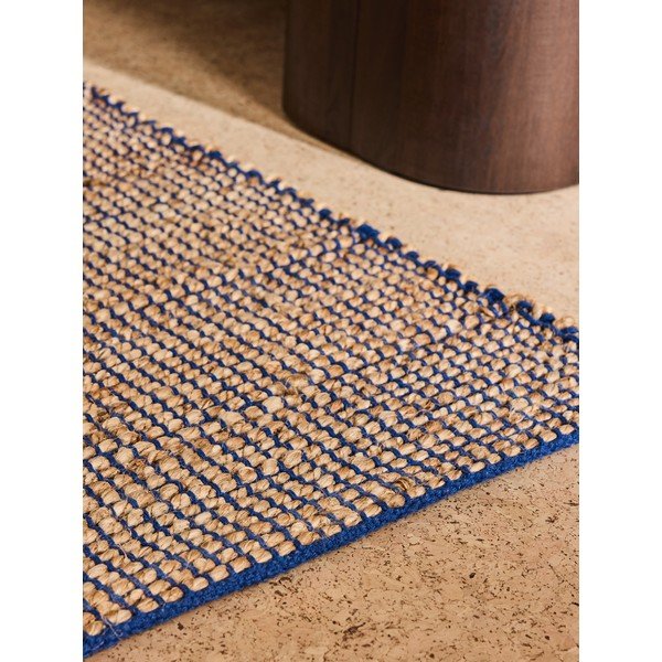 Niebieski dywan z mieszanki juty tkany ręcznie 120x170 cm Hurley – MADE-image-3