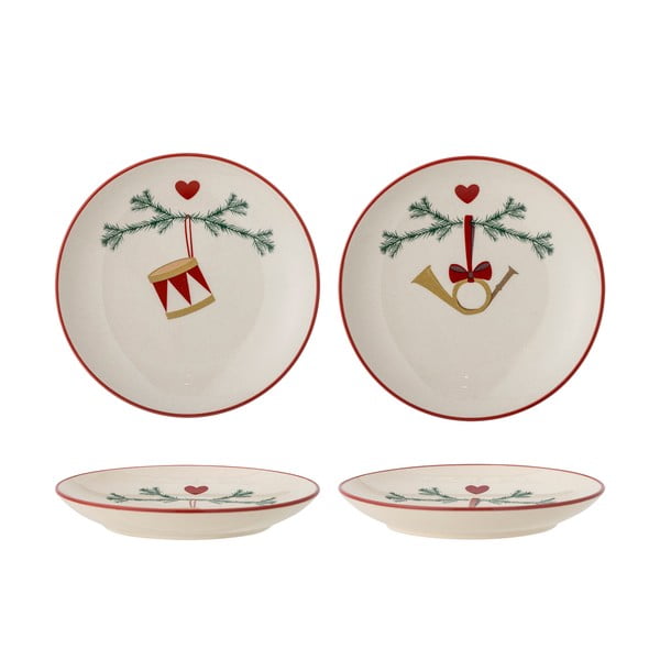 Kremowe kamionkowe talerze deserowe ze świątecznym motywem zestaw 2 szt. ø 16 cm Yule – Bloomingville-image-4