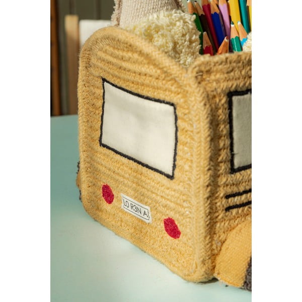 Tekstylny dziecięcy kosz na zabawki w kolorze ochry 22x19x15 cm School Bus – Lorena Canals-image-4