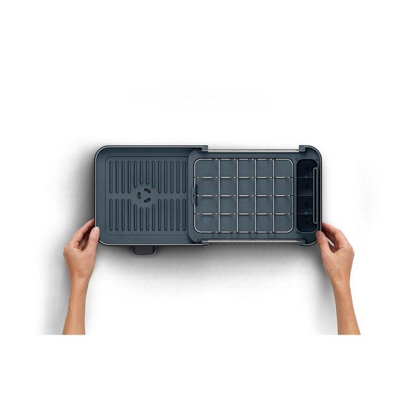 Czarny regulowany plastikowy ociekacz 31x19 cm Extend Slim Steel – Joseph Joseph-image-4