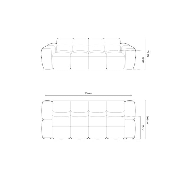 Szara sofa 256 cm Lisa – Micadoni Home-image-4