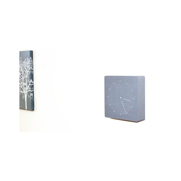 Szary budzik z białym wyświetlaczem LED Gingko Analogue Click Clock-image-3