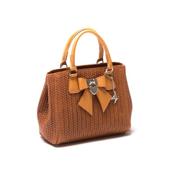 Torebka skórzana Bow Cognac-image-1