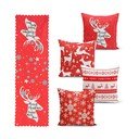 Zestaw 4 świątecznych poszewek na poduszki i bieżnika Minimalist Cushion Covers Joy
