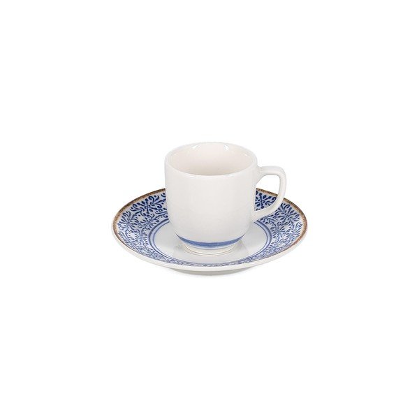 Biała/niebieska porcelanowa filiżanka do cappuccino 200 ml Azul – BonBistro-image-3