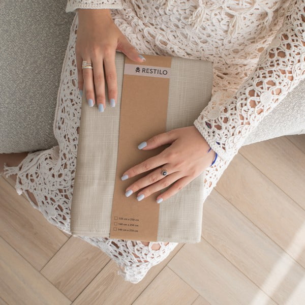 Beżowa zasłona 140x250 cm Valeta – Restilo-image-4