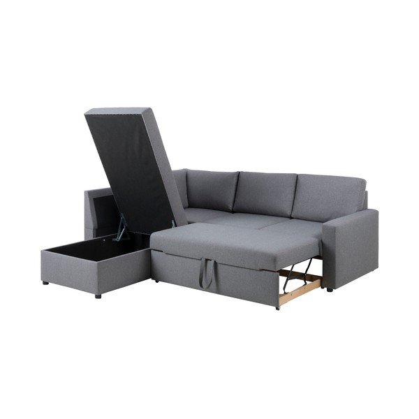 Jasnoszara rozkładana sofa ze schowkiem i szezlongiem po lewej stronie Actona Sacramento-image-4