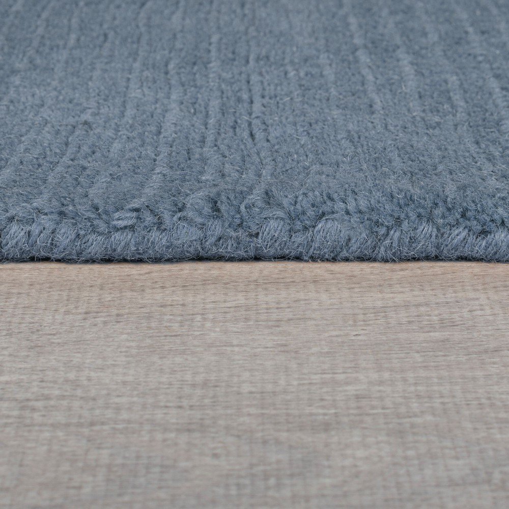 Ciemnoniebieski wełniany dywan tkany ręcznie 120x170 cm Textured Wool Border – Flair Rugs (zdjęcie 3)