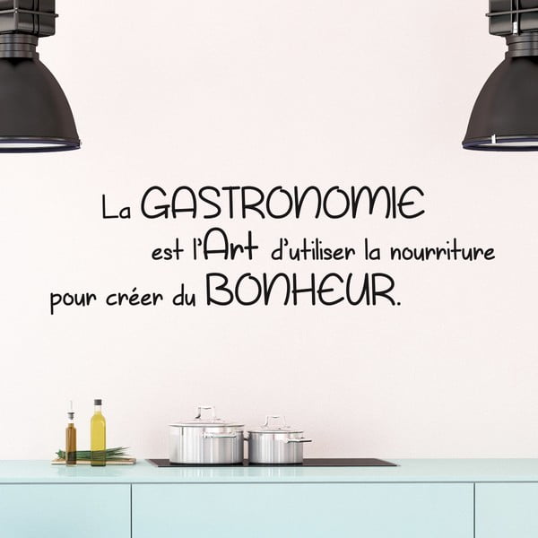 Czarna naklejka Ambiance Quote La Gastronomie