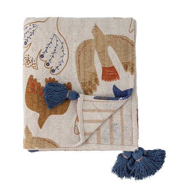 Brązowy koc z bawełny z recyklingu 130x160 cm Anniversary – Bloomingville-image-4