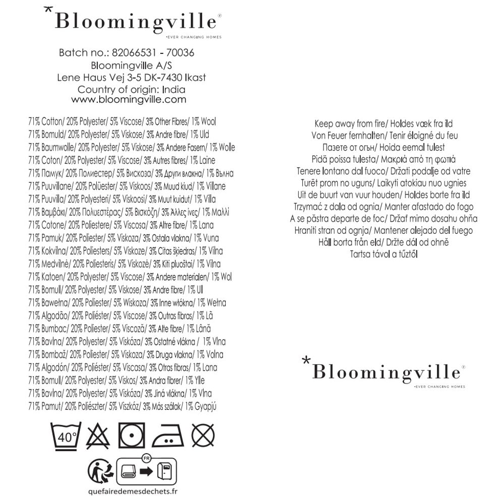 Brązowy koc z bawełny z recyklingu 130x160 cm Salobre – Bloomingville (zdjęcie 6)