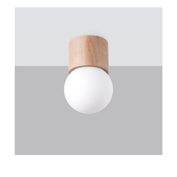 Biało-naturalna lampa sufitowa ze szklanym kloszem ø 12 cm Surtur – Sollux-image-2