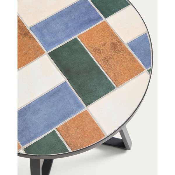 Okrągły stolik ogrodowy z ceramicznym blatem ø 45 cm Tella – Kave Home-image-4