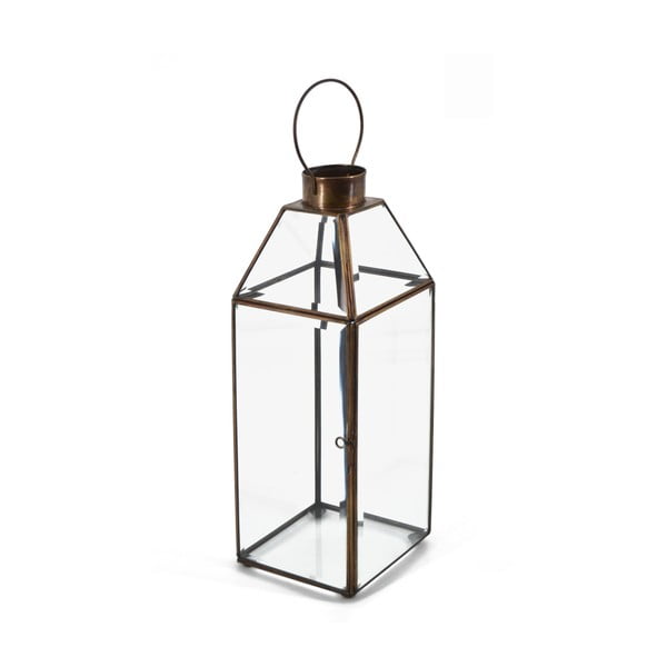 Lampion szklany z metalową ramką Moycor Bisel, wys. 30 cm