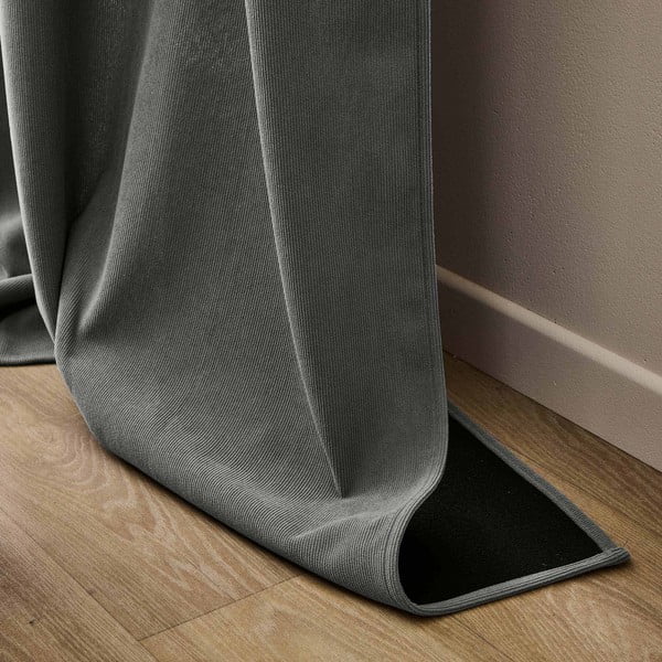 Antracytowa zasłona termiczna sztruksowa 140x260 cm Madison – douceur d'intérieur-image-4