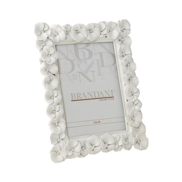 Biała ramka na zdjęcia Brandani Primrose, rozmiar zdjęcia 13x18 cm