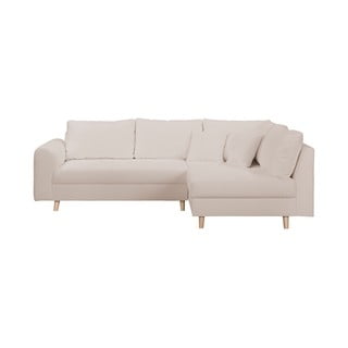 Beżowy narożnik z materiału bouclé (prawostronny) Ariella – Ropez