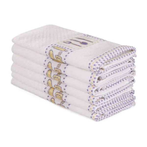 Zestaw 6 beżowych ręczników bawełnianych Beyaz Cantajo, 30x50 cm