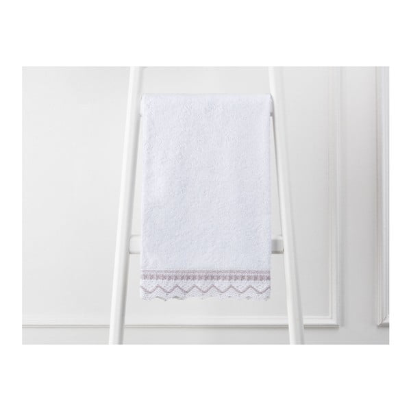 Biały ręcznik z czystej bawełny, 50x76 cm