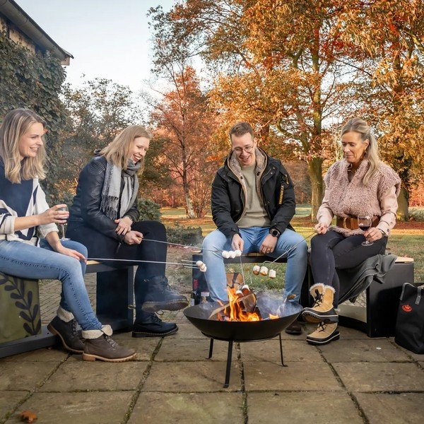 Czarna ławka ogrodowa Curved – Esschert Design-image-3