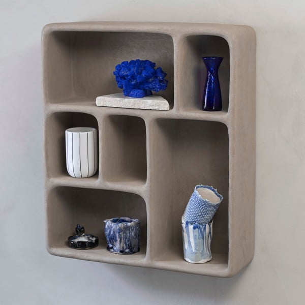 Jasnoszara piętrowa półka w dekorze kamienia Art Studio – Mette Ditmer Denmark-image-3