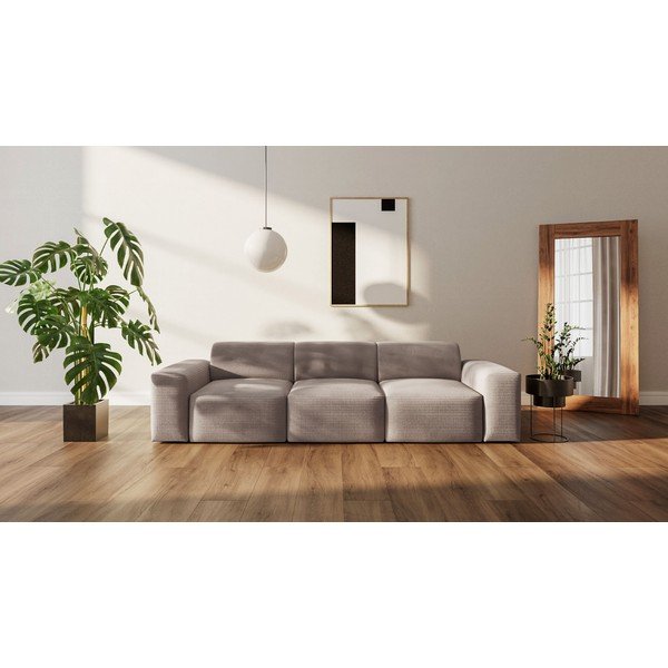 Beżowa sztruksowa sofa 285 cm Fluvio – MESONICA-image-1