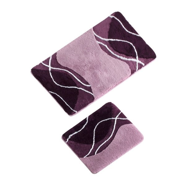 Zestaw 2 fioletowych dywaników łazienkowych Verge Bath Mat Lento