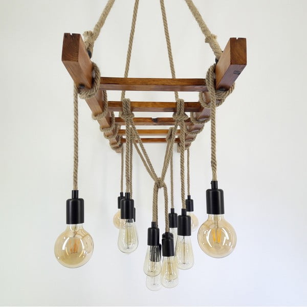 Lampa wisząca z litego drewna sosnowego Merdiven-image-2