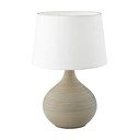 Biało-brązowa lampa stołowa z ceramiki i tkaniny Reality Martin, wys. 29 cm