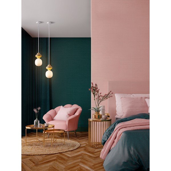 Biała/kremowa lampa wisząca ceramiczna ze szklanym kloszem ø 18 cm Clio – Nova Luce-image-2