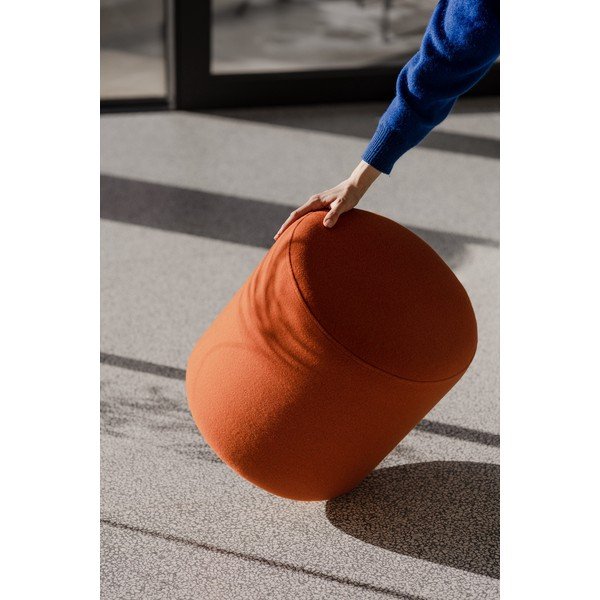 Wełniany puf w kolorze terakoty Folk – noo.ma-image-4