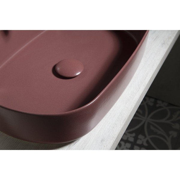 Bordowa umywalka ceramiczna Sapho Infinity Oval, 55x36 cm-image-1