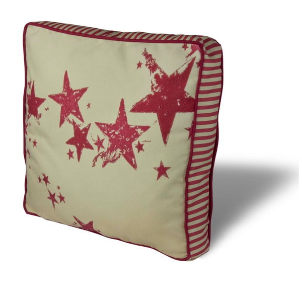 Poduszka na krzesło z wypełnieniem Gravel Stars Red, 42x42 cm