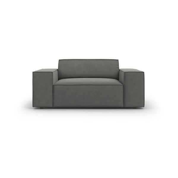 Szary aksamitny fotel Jodie – Micadoni Home-image-3