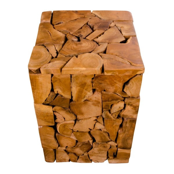 Stołek z drewna tekowego House Nordic Mosaic
