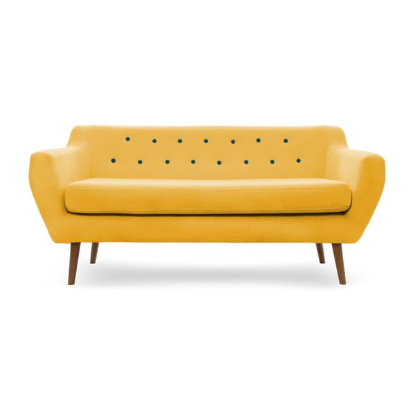 Żółta 3-osobowa sofa Vivonita Kelly