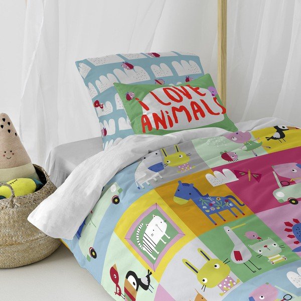 Dziecięca pościel bawełniana Moshi Moshi Patchwork, 140x200 cm-image-1