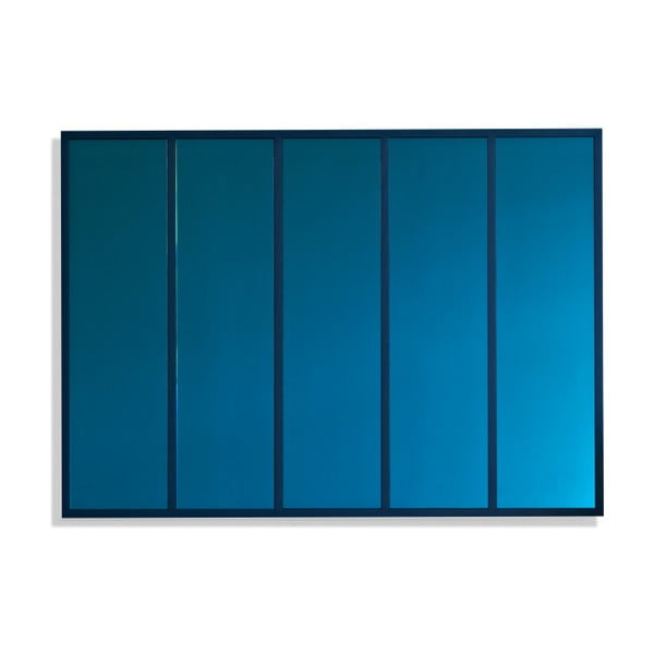 Niebieskie lustro w ramie z drewna dębowego Another Brand Panels
