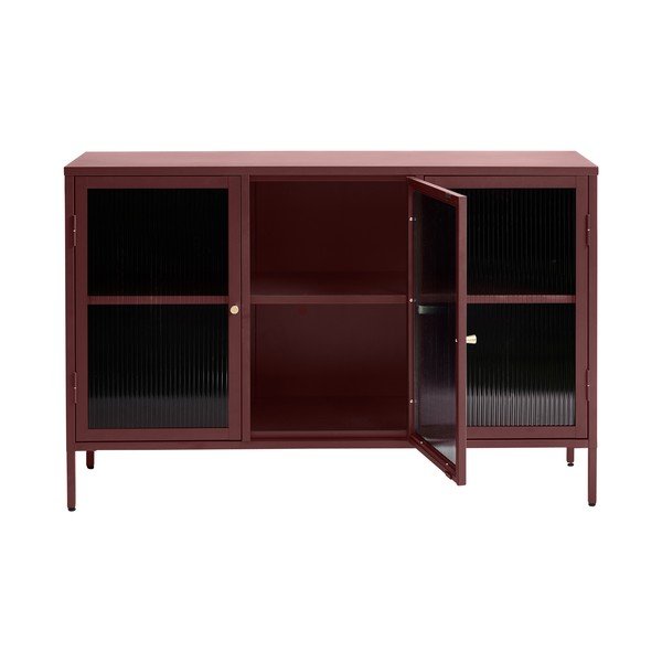 Czerwona metalowa witryna 132x85 cm Bronco – Unique Furniture-image-2