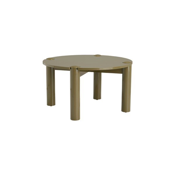 Okrągły stolik z płyty MDF w kolorze khaki ø 80 cm Pussel – Ellos Home-image-2
